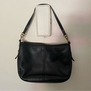 Fossil Black Leather Shoulder Bag